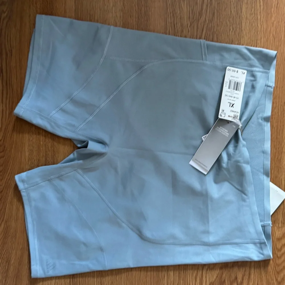 adidas Originals Light Blue Bike Shorts - Picture 3 of 6